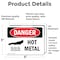 Signmission Hot Surface Sign, 3.5 in H x 5 in W, Vinyl Decal, Hot Metal OS-2PACK-DS-D-35-L-1361 - alternate 6
